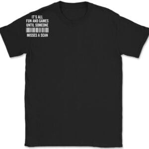Funny Cashier T-Shirt: Witty Barcode Scanning Retail Humor Work Apparel